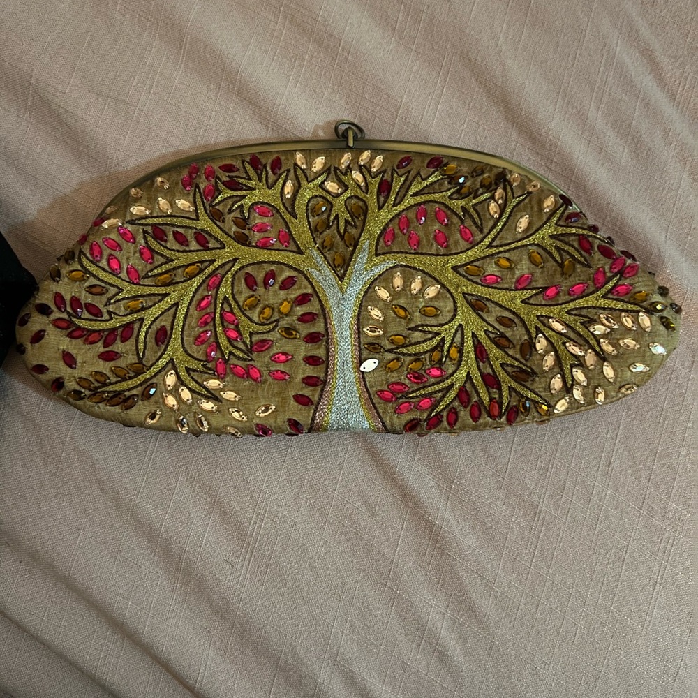 Sanyo headed and embroidered clutch from Anthropologie